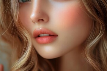 Obraz premium Beautiful Flowing Hair and Captivating Lips