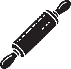 Rolling Pin Icon Silhouette Vector In White Background 