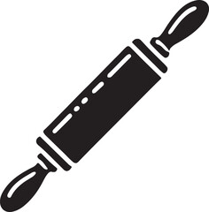 Rolling Pin Icon Silhouette Vector In White Background 