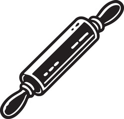 Rolling Pin Icon Silhouette Vector In White Background 