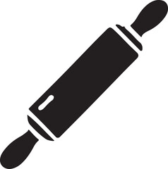 Rolling Pin Icon Silhouette Vector In White Background 