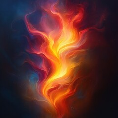 Fototapeta premium Vibrant Flame Surreal Illustration with Dynamic Movement and Soft Ambient Lighting