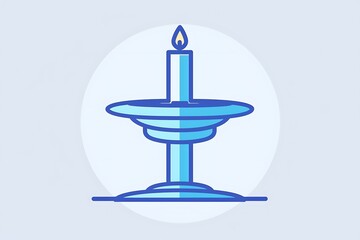 Clean linear icon of a Hanukkah dreidel in light blue. Simple lines, minimalistic and elegant design, high resolution.
