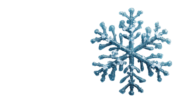 Intricate snowflake design on a winter day. transparent background