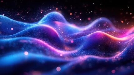 Fototapeta premium Abstract Cosmic Waves: A Symphony of Blue and Pink Nebulae