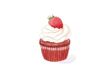 cupcake with strawberry