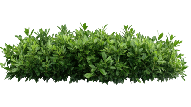 Lush green bush with vibrant leaves, perfect for landscaping and garden design. transparent background