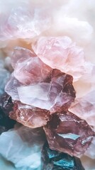 Fototapeta premium Amethyst Crystal Texture Gemstone Background Purple Mineral Raw Stone Closeup