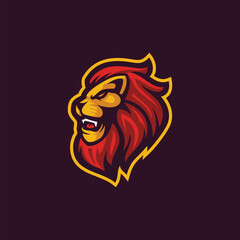 Fototapeta premium Lion Head Mascot Logo Template