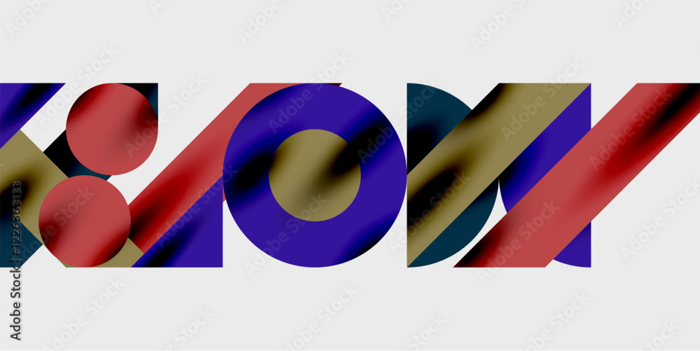 Aufkleber Vibrant abstract background circles with smooth gradients, creating a dynamic and modern design. Ideal for creative, tech, or contemporary-themed projects
