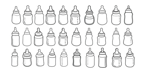 
Outline Feeding Baby Milk Bottle Coloring Page for Kids: A Simple and Relaxing Coloring Activity for Early Childhood Development.