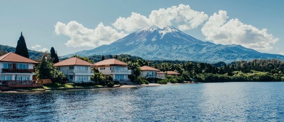 Stunning Tropical Island Shoreline Villas  Volcano View