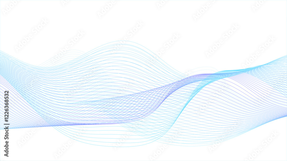 Wall mural white wave curve lines banner background design.flowing lines, wave pattern curve multicolors lines 