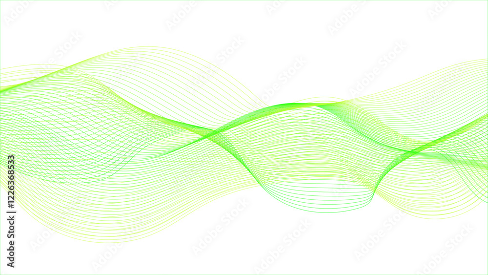 Canvas Prints abstract stylish green wave background. abstract green wave curve lines designs on white background