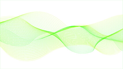 Abstract stylish green wave background. Abstract green wave curve lines designs on white background