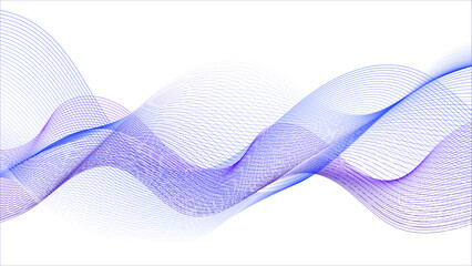 Fototapeta premium Abstract soft wave lines dynamic flowing purple and blue isolated background.Vector background concept of modern technology, science.