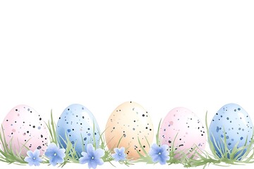 Vibrant easter day watercolor eggs and floral spring garden digital art for cheerful vibe