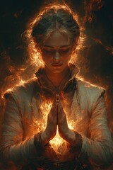 Our Lady of Aparecida Statue with Divine Glow Background for Brazilian Culture and Religious Projects