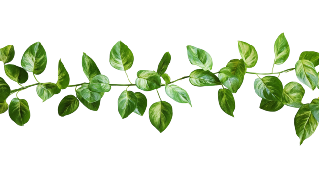 green leaves isolated on transparent white background, clipping path
