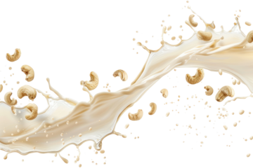 Cashew milk splash with nuts