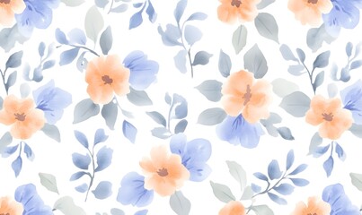 watercolor, seamless floral background, Generative AI