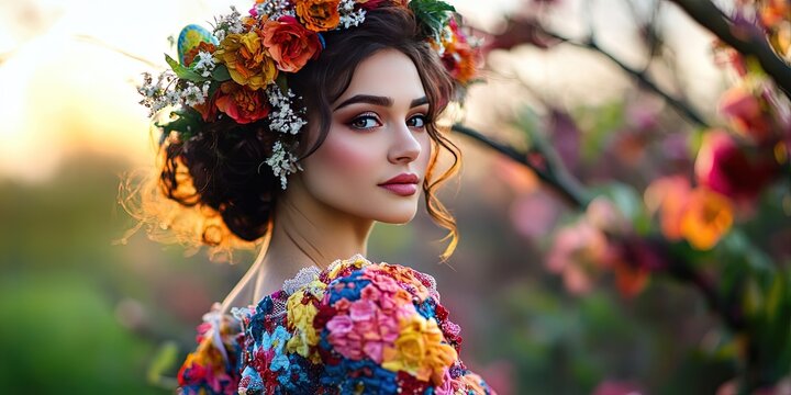 woman wearing easter dress