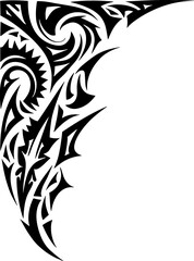 Neo tribal corner border drawing