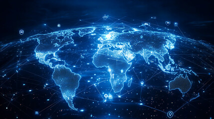 Fototapeta premium A visual representation of the global networking technology 