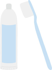 toothbrush and toothpaste on transparent background