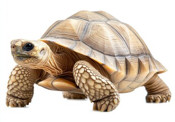 Realistic depiction of a tortoise showcasing unique texture and detail on shell and skin, ideal for nature, wildlife, and educational projects