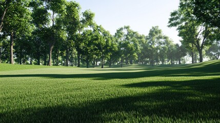 Obraz premium Sunlit Green Forest Path