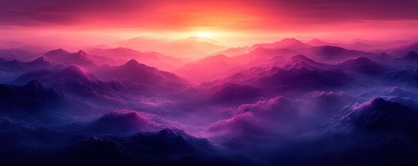 Obraz premium Surreal Gradient Landscape Deep Purple Black Ethereal Lighting Abstract Mystery Calm