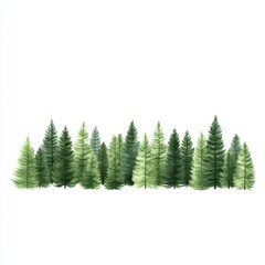 Fototapeta premium Lush green pine trees forest landscape digital art nature aerial view serenity and growth