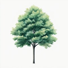 Serene tree growth in nature botanical illustration tranquil green environment artistic viewpoint