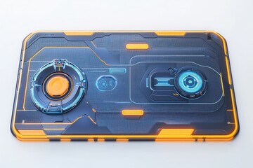 Naklejka premium Floor mat design merging fun and fitness with modern interactive features.