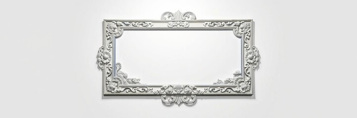 Bas relief Chinese cloud frame sculpture with intricate texture against a white background, perfect for creative designs and artistic projects, creativity, artistic, frame