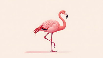 Fototapeta premium Minimalist Flamingo Portrait