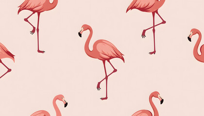 Obraz premium Geometric Flamingo Pattern