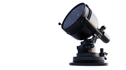 High-quality telescope against a white isolated background, perfect for astronomy enthusiasts and educational purposes.