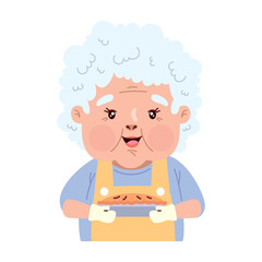 Grandmother cooking batter