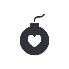 Love bomb solid icons, minimalist vector illustration ,simple transparent graphic element .Isolated on white background