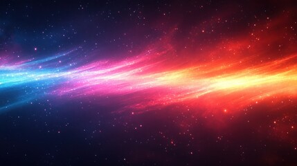 Obraz premium Red and Blue Light Streaks on Black Background with Horizontal Glowing Lines in High Speed Motion Blur