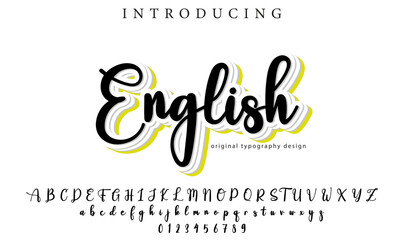English Font Stylish brush painted an uppercase vector letters, alphabet, typeface