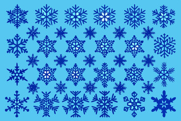Snow flakes set