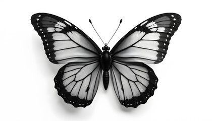 Monochrome Butterfly Gradient Art