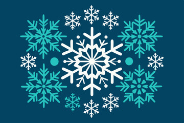 Fototapeta premium Snow flakes set