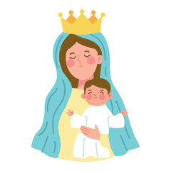 Virgin Mary crowned illustration