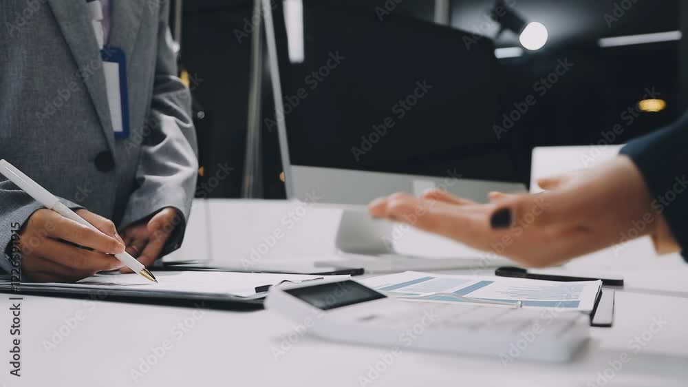 Canvas Prints businessman in meeting analysis chart graphy marketing plan in business financial  audit project. Or Business adviser analyzing Budget.