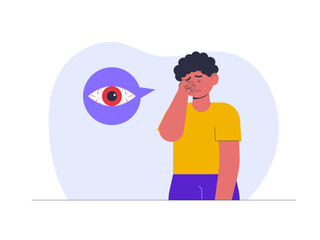 Obraz premium Eye disorder illustration. Healthy problems illustrations. Flat vector illustrations