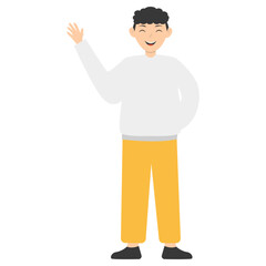 World Smile Day Character with Cartoon Design. Isolated Vector Illustration